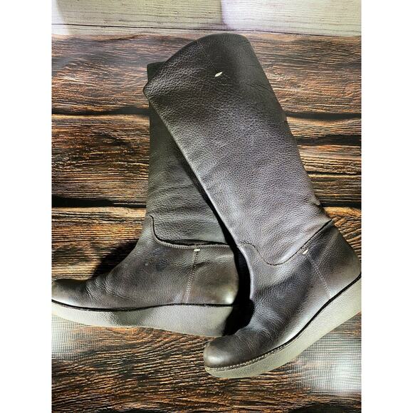 Daniblack Brown Calf-Length Pull On Wedge Heel Boots, Sz 7.5M - Picture 3 of 10